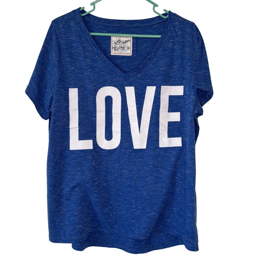 3/$20 Reflex Blue Short Sleeve T-Shirt with LOVE Print
